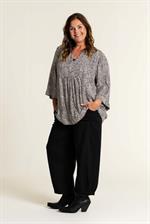 Gozzip - Elisabeth Bluse, Sort/Hvid